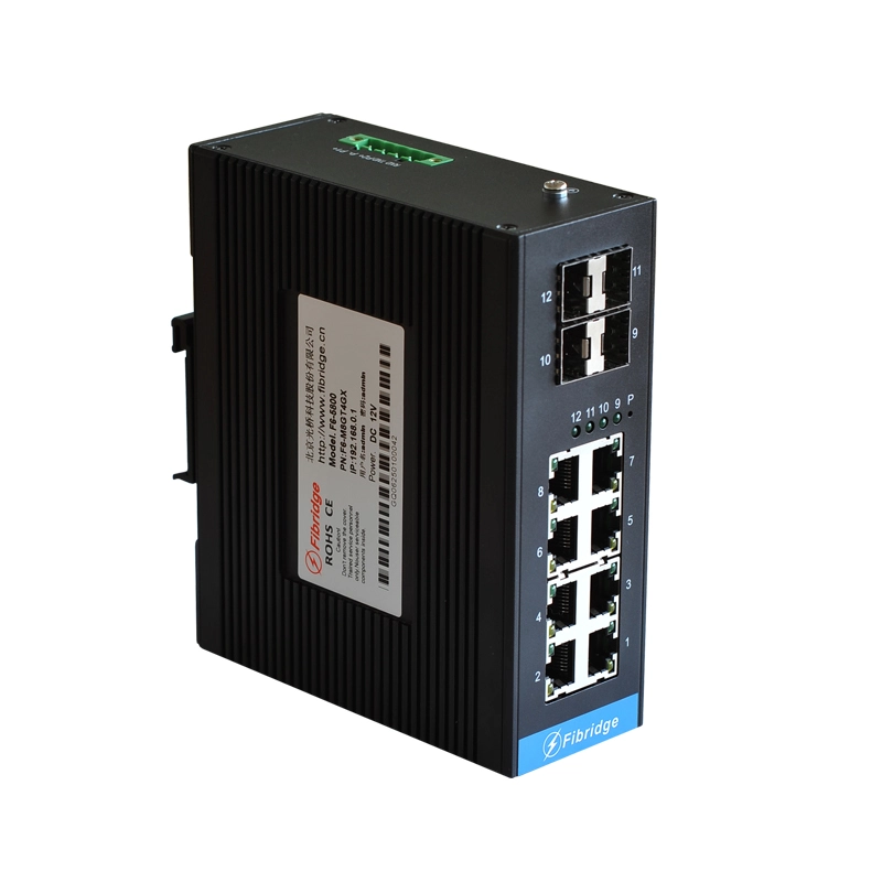 F6-M8GTP4XS L3 4 10G OPT and 8 Giga Ethernet 802.3bt PoE++ Industrial Switch